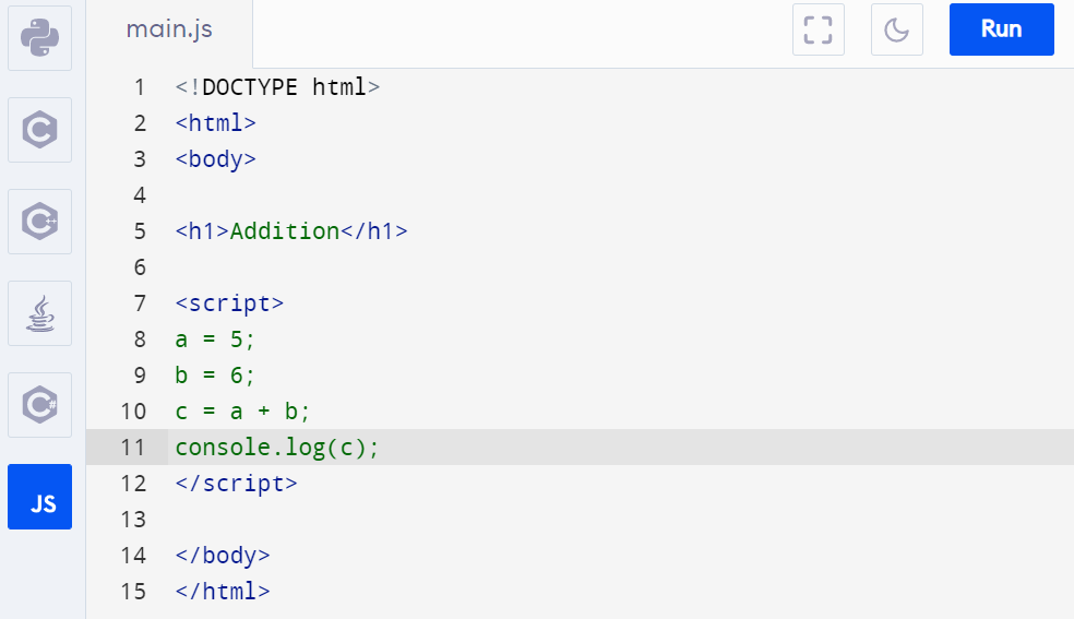 console.log()