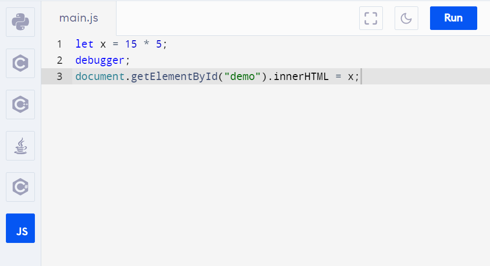 debugger keyword